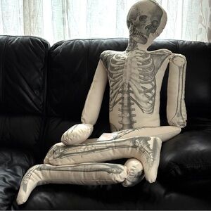 John Derian Skeleton Pillow Life-Size